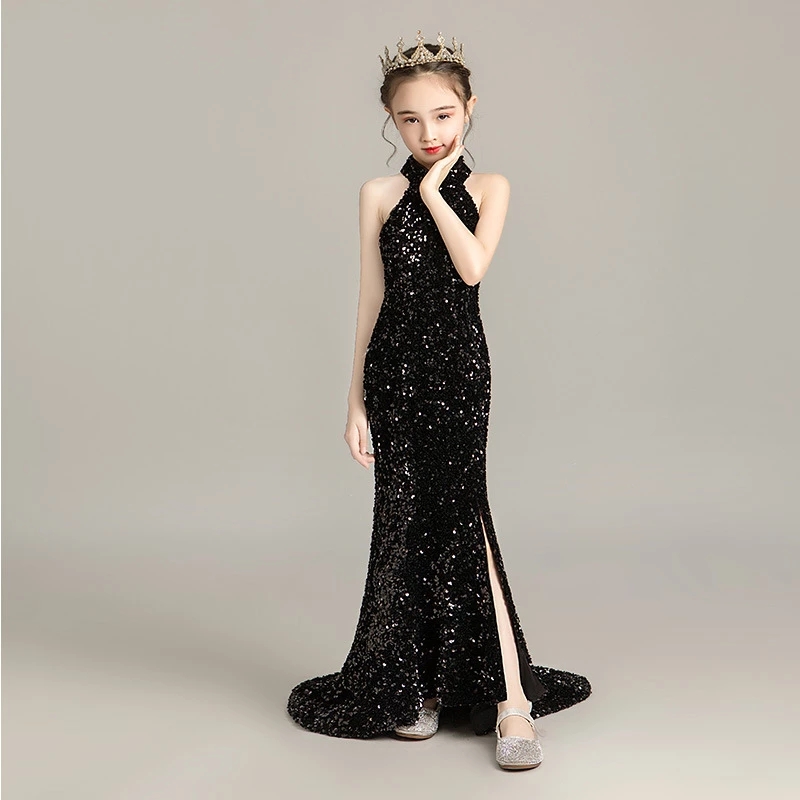 Evening Dress for Girls Kids Elegant Gowns Teen Birthday Party Dresses Sexy Multicolor Sequins Graduation Performance Tail Dress, Black
Evening Dress for Girls Kids Elegant Gowns Teen Birthday Party Dresses Sexy Multicolor Sequins Graduation Performance Tail Dress, Black