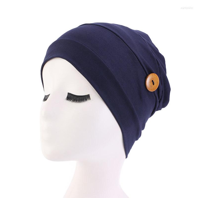 Hair Clips & Barrettes Cap Cotton Hat Button Wearing Mask Ear Protection Caps Turban Women Ladies Headwear Jewelry