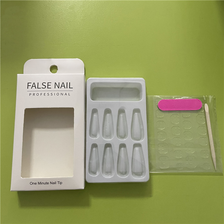 24pcs Red Lip Ballet False Nails Tips Long Full Cover Coffin French Fake Fingernails Tip for Women Girls DIY Nail Art Salon