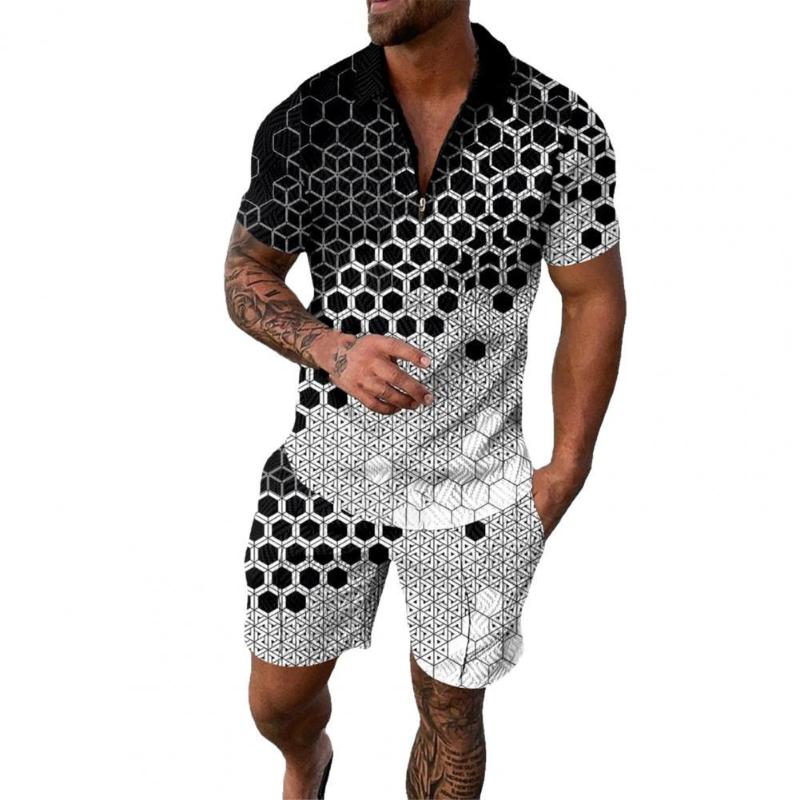 Men's Tracksuits Set Men Top Shorts Digital Print Pockets Summer Fashion Zipper Shirt Turndown Collar Printed Sportswear For BeachMen's Men', Beige
Men's Tracksuits Set Men Top Shorts Digital Print Pockets Summer Fashion Zipper Shirt Turndown Collar Printed Sportswear For BeachMen's Men', Beige