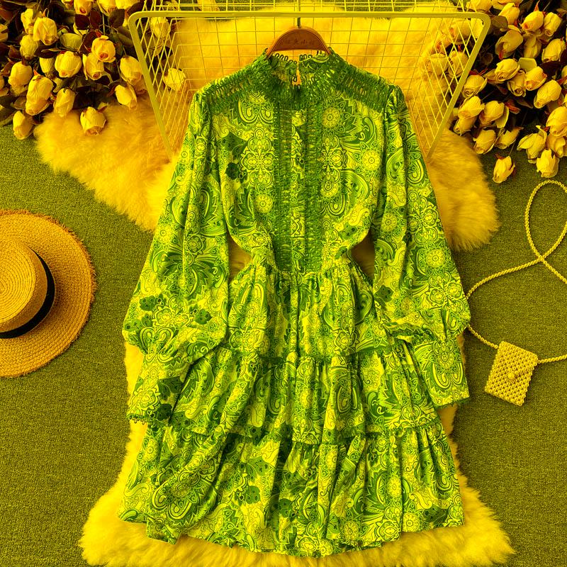 Casual Dresses Spring Autumn Elegant Women Stand Collar Puff Sleeve Mini Dress Bohemia Floral Print Patchwork Blue DressCasual
Casual Dresses Spring Autumn Elegant Women Stand Collar Puff Sleeve Mini Dress Bohemia Floral Print Patchwork Blue DressCasual