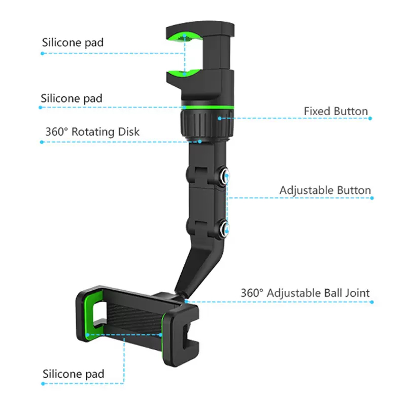 Universal Mount Phone Holder Multifunctional Rotate 360 Degrees Car Rearview Mirror Suspension Holders for Smartphone GPS Bracket