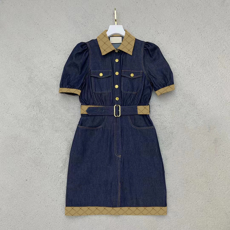Women Latest Denim Dress Trendy Belt Designer Skirts Personality Pocket Ornament Female Dresses Casual Dress, Blue
Women Latest Denim Dress Trendy Belt Designer Skirts Personality Pocket Ornament Female Dresses Casual Dress, Blue