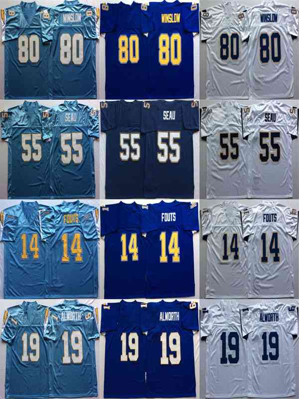 Rare 14 Dan Fouts Jersey Lance Alworth Junior Seau Kellem Winslow Navy Blue White Retro Football Jerseys Stitched Mens, Blue #14
Rare 14 Dan Fouts Jersey Lance Alworth Junior Seau Kellem Winslow Navy Blue White Retro Football Jerseys Stitched Mens, Blue #14