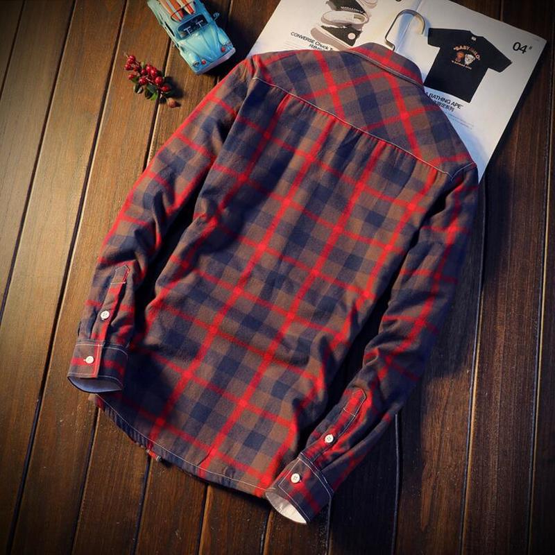 Fleece Shirts Autumn Winter Plus Velvet Plaid Men Casual Flannel Slim Fit Street Cotton Shirt Size 5XL Camisa Masculina 220322