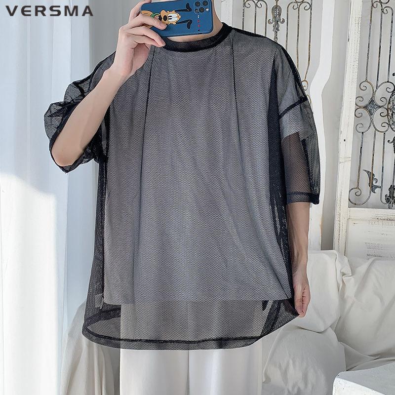 Japanese Trendy Mesh Sexy Transparent Tshirt Men Women Summer Vintage Short Sleeve BF Oversized T-shirt Male Drop, White
Japanese Trendy Mesh Sexy Transparent Tshirt Men Women Summer Vintage Short Sleeve BF Oversized T-shirt Male Drop, White