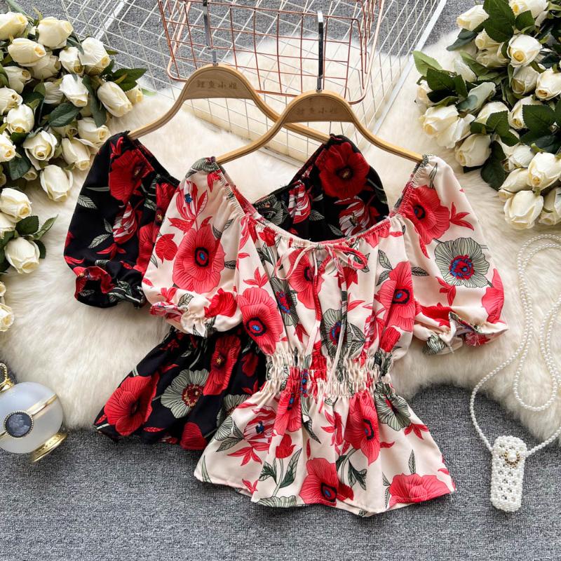 Women's Blouses & Shirts Ruffle Sweet Floral Print Vintage Puff Short Sleeve Fashion Blouse Woman Chic Crop Top Femme Blusas Women ClothesWo, Green
Women's Blouses & Shirts Ruffle Sweet Floral Print Vintage Puff Short Sleeve Fashion Blouse Woman Chic Crop Top Femme Blusas Women ClothesWo, Green