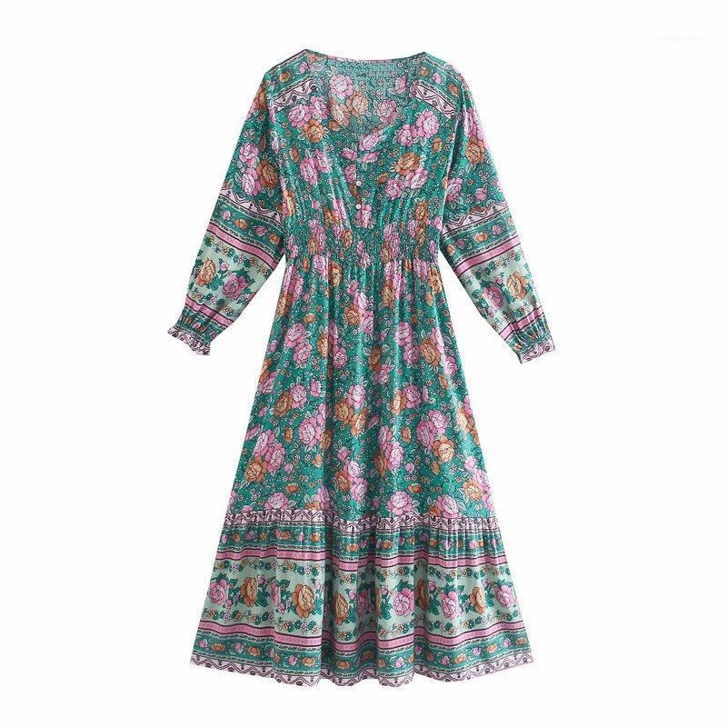 Casual Dresses Vintage Women Midi Dress Summer 2022 Fashion Three Quarter Sleeve Shirred Waist Modern Lady Floral Prints Vestido, Blue
Casual Dresses Vintage Women Midi Dress Summer 2022 Fashion Three Quarter Sleeve Shirred Waist Modern Lady Floral Prints Vestido, Blue