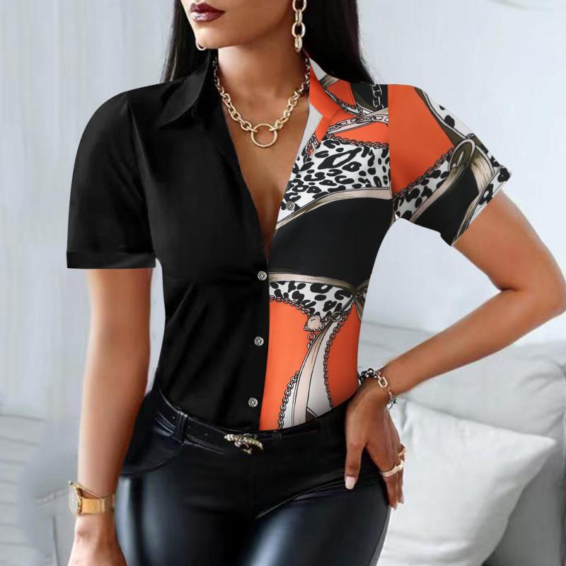 Women' Blouses & Shirts Women Fashion Short Sleeve Lapel Colorblock Vintage Splicing Print Shirt Top Port WomenWomen, Orange
Women' Blouses & Shirts Women Fashion Short Sleeve Lapel Colorblock Vintage Splicing Print Shirt Top Port WomenWomen, Orange