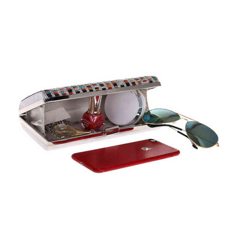 Women Acrylic Diamond Clutch Bag Lady Party Wedding Evening Bags Shoulder Chain Candy Color Handbags G220420