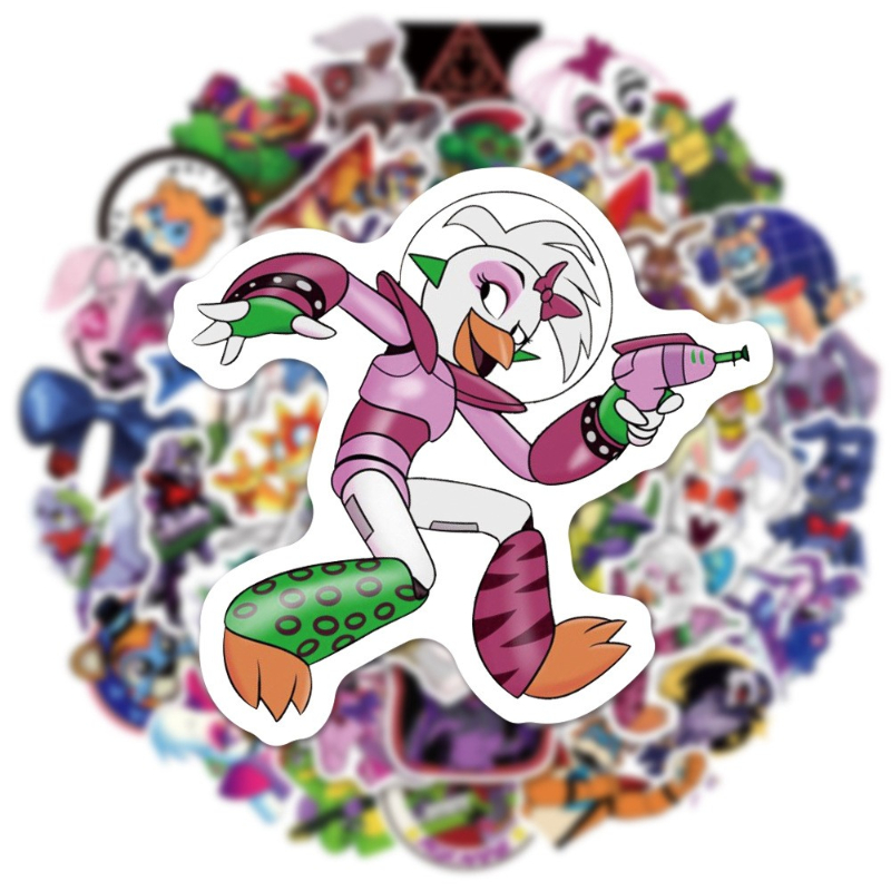 50Pcs/Lot New Five Nights at Freddys : Security Breach Stickers Graffiti Stickers for DIY Luggage Laptop Skateboard Motorcycle Bicycle Sticker