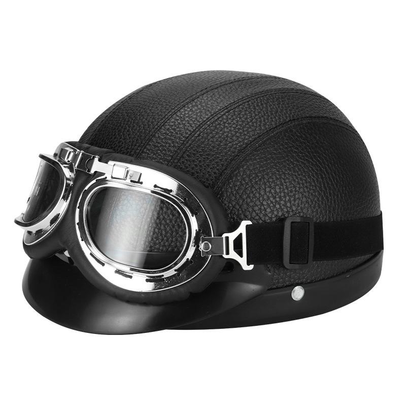 Motorcycle Helmets PU Leather Retro Helmet With Goggles Sunshade Men And Women Riding Protective To Keep Warm, F186-red
Motorcycle Helmets PU Leather Retro Helmet With Goggles Sunshade Men And Women Riding Protective To Keep Warm, F186-red