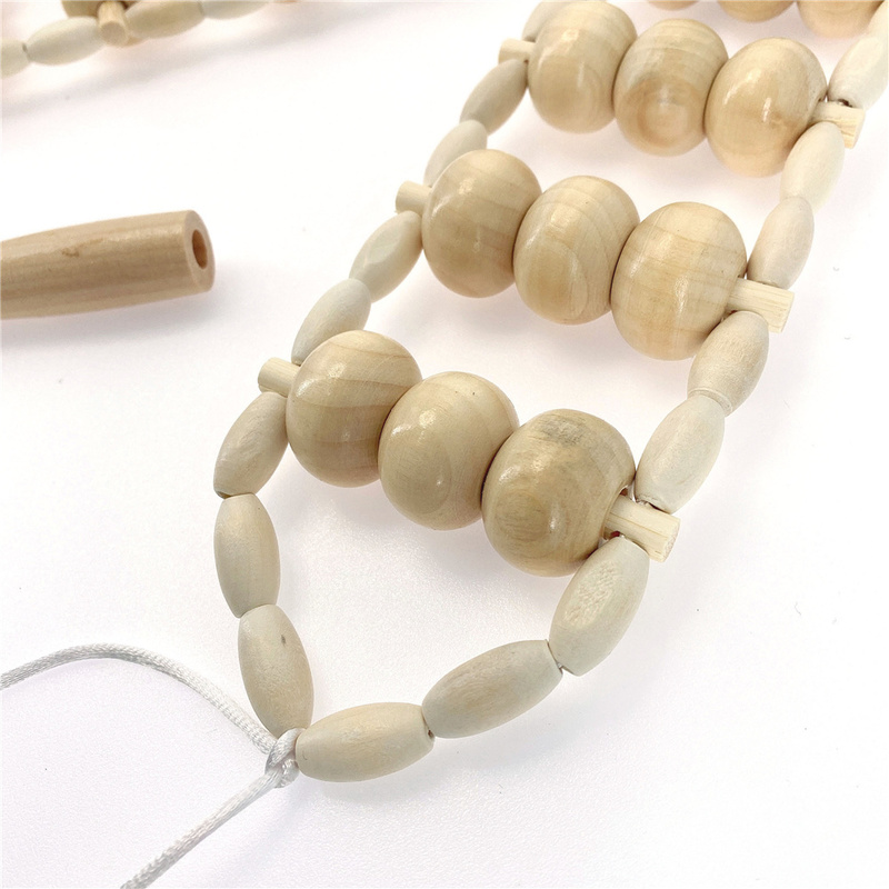 Wood Back Massage Roller Rope Wood Therapy Cellulite Tools Self Tools For Neck Leg Pain Relief 220712