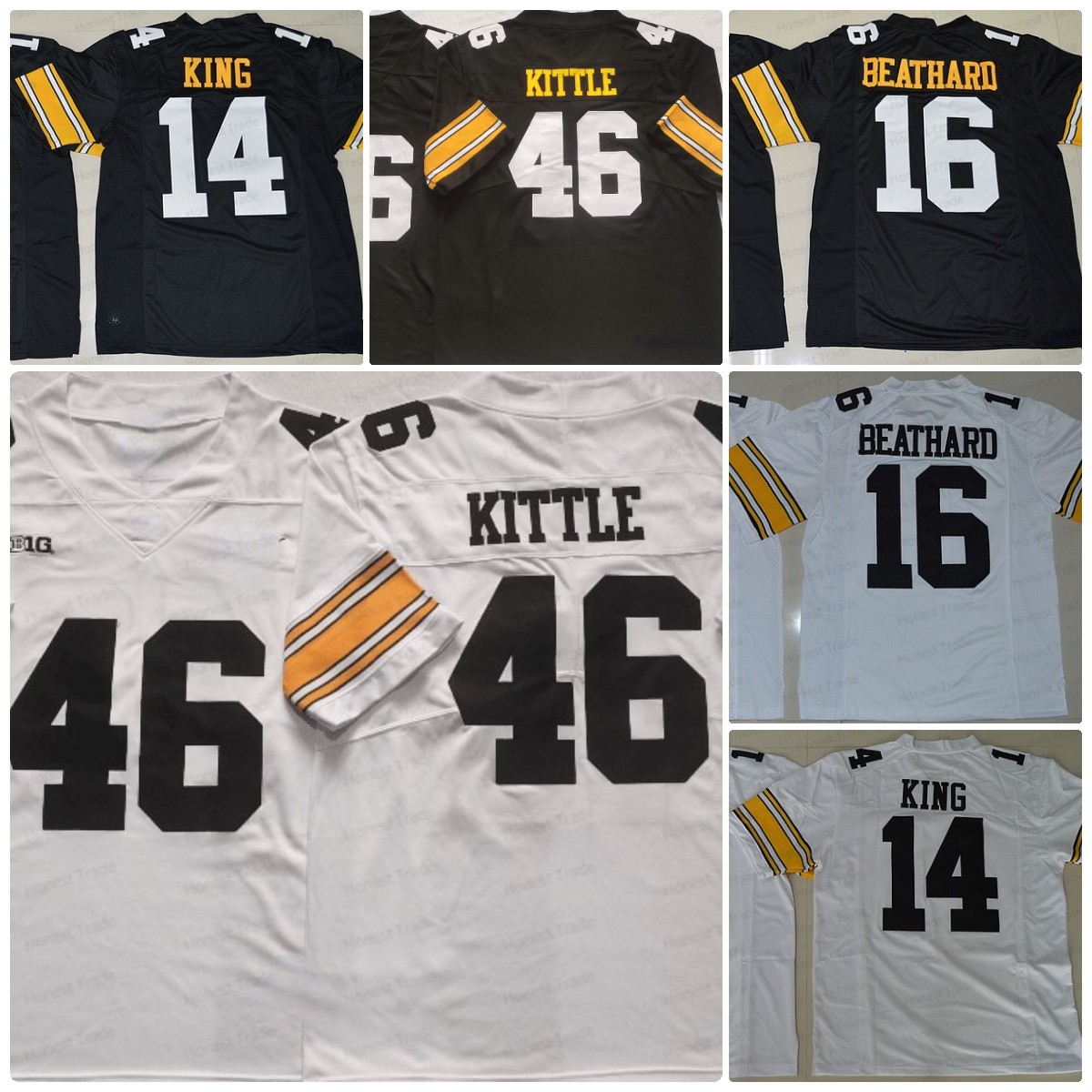 46 George Kittle NCAA Iowa Hawkeyes College Football Jerseys 94 Adrian Clayborn 16 C.J Beathard 14 Desmond King Black White Stitched Mens Jersey Top Quality, Men;as
46 George Kittle NCAA Iowa Hawkeyes College Football Jerseys 94 Adrian Clayborn 16 C.J Beathard 14 Desmond King Black White Stitched Mens Jersey Top Quality, Men;as