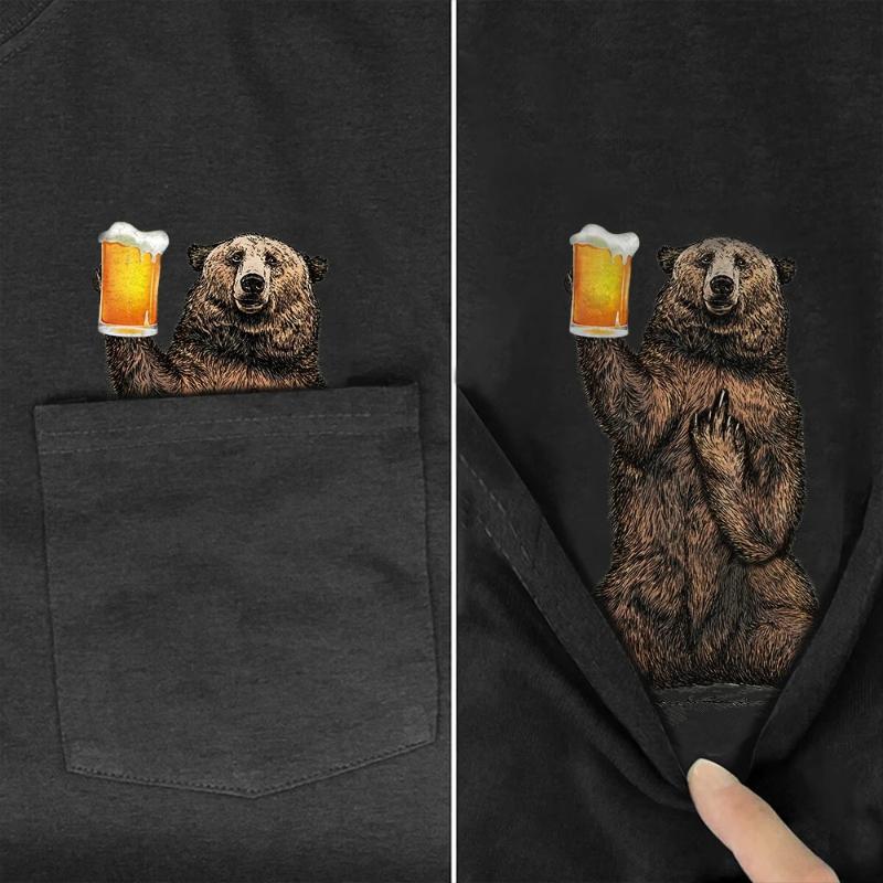 Men's T-Shirts Shirt Fashion Brand Summer Pocket Funny Beer Bear Printed T-shirt Men For Women Shirts Hip Hop Tops Black Cotton TeesMen's
Men's T-Shirts Shirt Fashion Brand Summer Pocket Funny Beer Bear Printed T-shirt Men For Women Shirts Hip Hop Tops Black Cotton TeesMen's