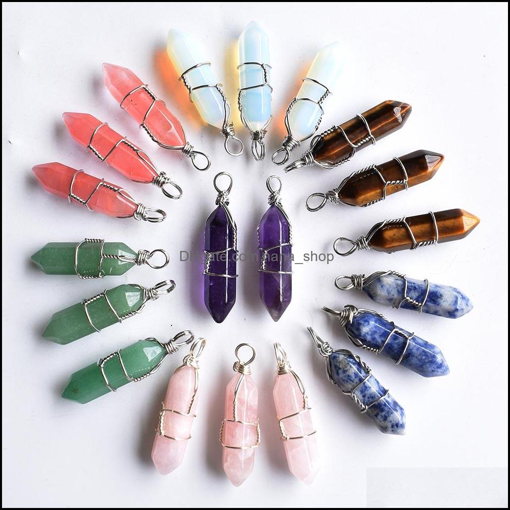 Charms Jewelry Findings Components Fashion Hexagonal Prism 7 Chakra Healing Natural Stone Handmade Iron Wire Opal Rose Quartz Pendants For
Charms Jewelry Findings Components Fashion Hexagonal Prism 7 Chakra Healing Natural Stone Handmade Iron Wire Opal Rose Quartz Pendants For