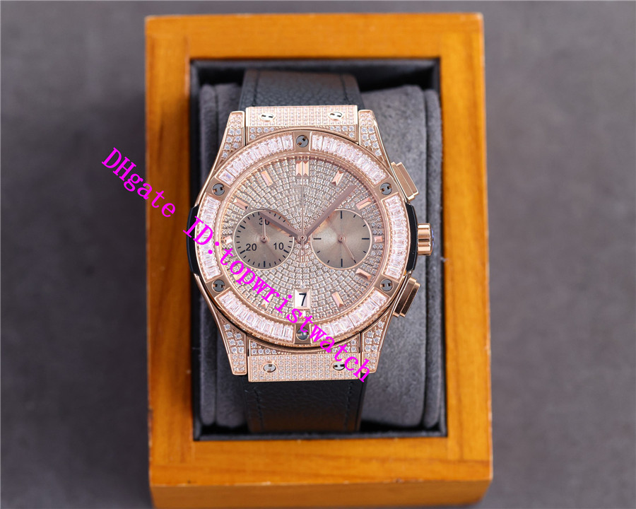 New 45mm Classic Fusion Mens Watches Full Diamond Rose Gold Wristwatch Swiss Quartz Chronograph Sapphire Crystal Water Resistant Stainless Steel Luxury Watch
New 45mm Classic Fusion Mens Watches Full Diamond Rose Gold Wristwatch Swiss Quartz Chronograph Sapphire Crystal Water Resistant Stainless Steel Luxury Watch