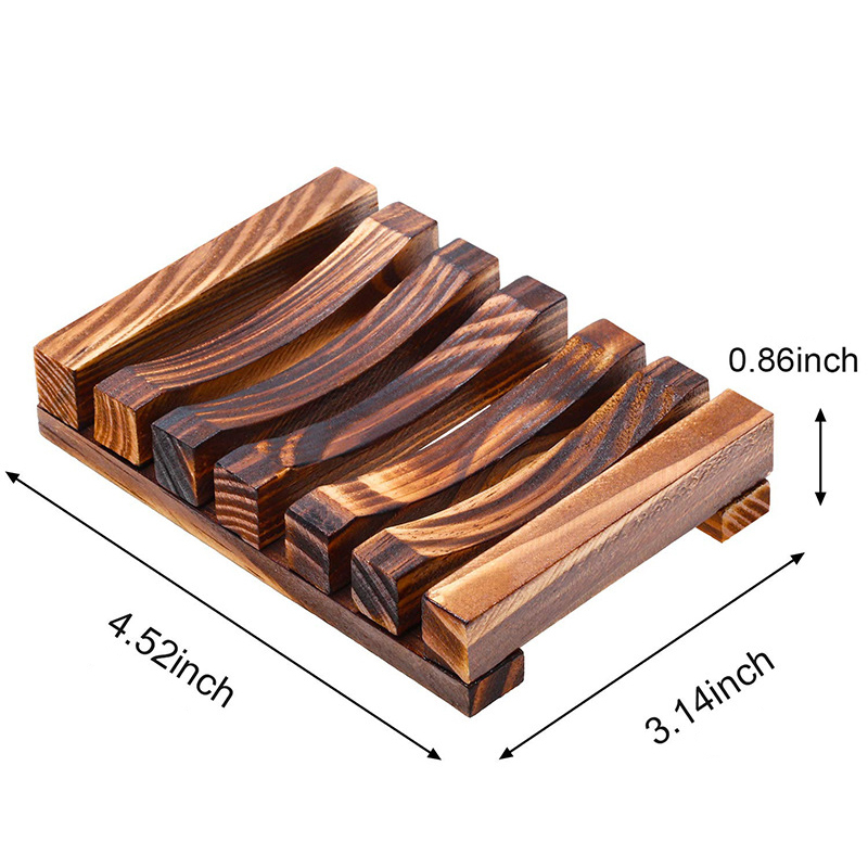 Natural Bamboo Wooden Soap Dishes Plate Tray Holder Box Case Shower Hand Washing Soaps Holders