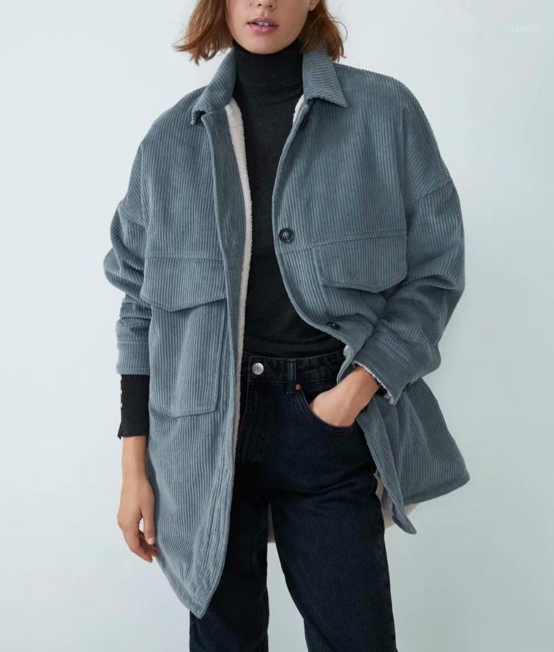 Women's Jackets Vangull Winter Velvet Corduroy Jacket Fashion Simple Solid Cotton Padded Coat Long Sleeve Single Breasted Loose Outerwear, Dark grey
Women's Jackets Vangull Winter Velvet Corduroy Jacket Fashion Simple Solid Cotton Padded Coat Long Sleeve Single Breasted Loose Outerwear, Dark grey