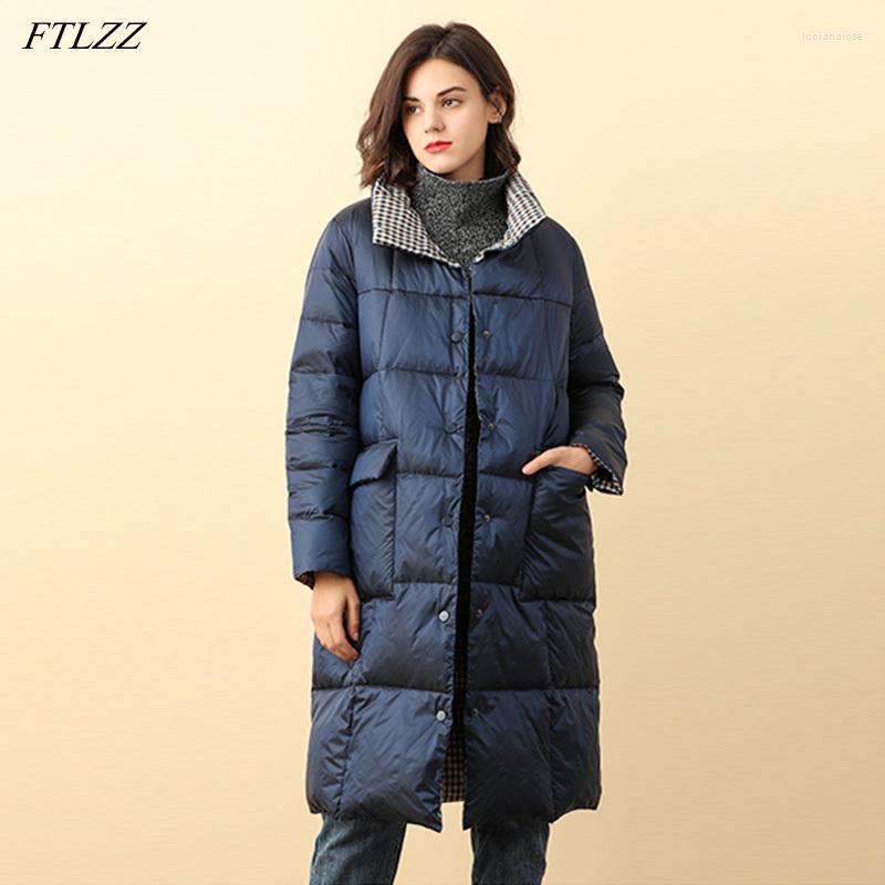 Women' Down & Parkas FTLZZ Winter Grid Double Sided Long Feather Jacket Women 90% White Duck Warm Coat Splicing Single Breasted Fluffy Outw, Black
Women' Down & Parkas FTLZZ Winter Grid Double Sided Long Feather Jacket Women 90% White Duck Warm Coat Splicing Single Breasted Fluffy Outw, Black