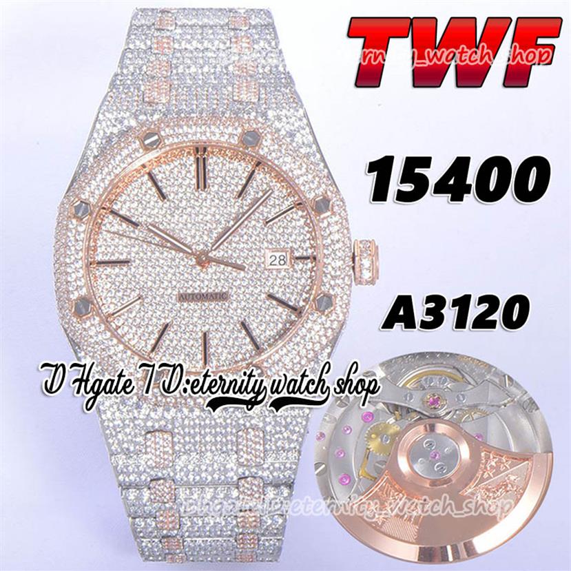2022 TWF V2 15400 A3120 Automatic Mens Watch Paved Diamond Dial Fully Iced Out Stainless Steel side with Diamonds Two Tone Bracele2650, Watch waterproof production cost
2022 TWF V2 15400 A3120 Automatic Mens Watch Paved Diamond Dial Fully Iced Out Stainless Steel side with Diamonds Two Tone Bracele2650, Watch waterproof production cost