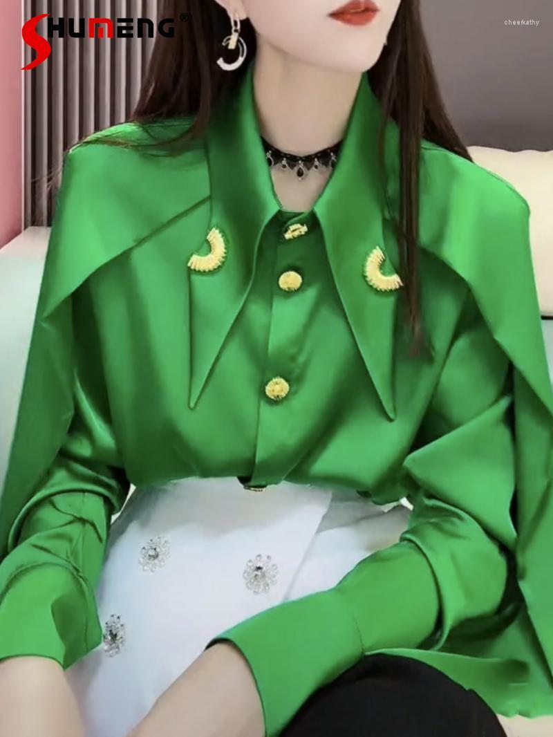 Women' Blouses & Shirts Elegance Long Sleeve Green Shirt For Women 2022 Spring French Chic Collar Button Up Thin Top Woman ShirtsWomen' Wo
Women' Blouses & Shirts Elegance Long Sleeve Green Shirt For Women 2022 Spring French Chic Collar Button Up Thin Top Woman ShirtsWomen' Wo