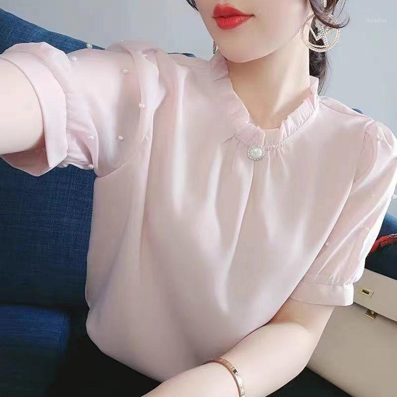 Women' Blouses & Shirts Short-sleeved Chiffon Shirt Summer 2022 Korean Blouse Loose Top Blusas Mujer De Moda, Pink
Women' Blouses & Shirts Short-sleeved Chiffon Shirt Summer 2022 Korean Blouse Loose Top Blusas Mujer De Moda, Pink