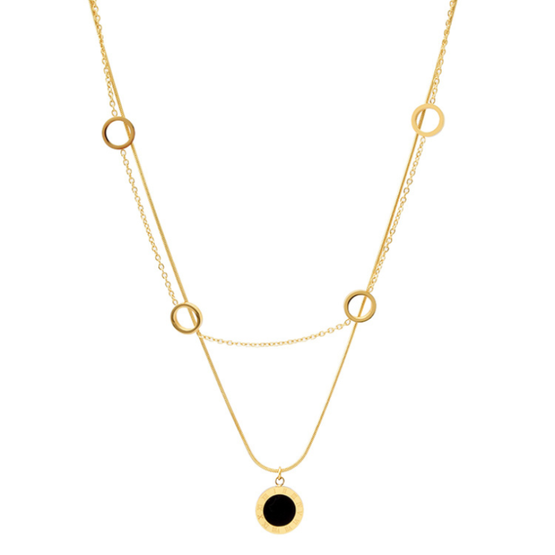 Pendant Necklaces 316L Stainless Steel Fashion Upscale Jewelry 2 Layer Round Roman Numerals Charms Chain Choker Pendants For Women
Pendant Necklaces 316L Stainless Steel Fashion Upscale Jewelry 2 Layer Round Roman Numerals Charms Chain Choker Pendants For Women