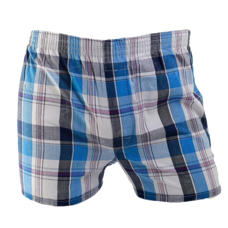 Underpants 7pcs/Set Boxershorts Men Underwear Plaid Panties Man Loose Cotton Boxer Shorts Men's Elastic Woven Boxers For MenUnderpants