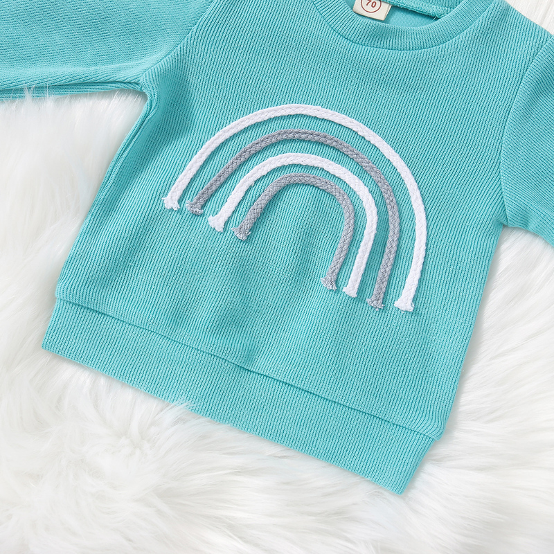 Baby Clothes born Girl Boy Autumn 2Pcs Set Cotton Rainbow Top Pants fall Outfits Clothes Baby Girls Clothing Suit 220815