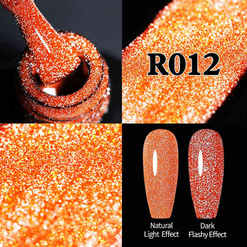 NXY Nail Gel Neon Reflective Glitter Polish Fluorescence Orange Blue Green Semi Permanent Soak Off Uv Led Art 0328