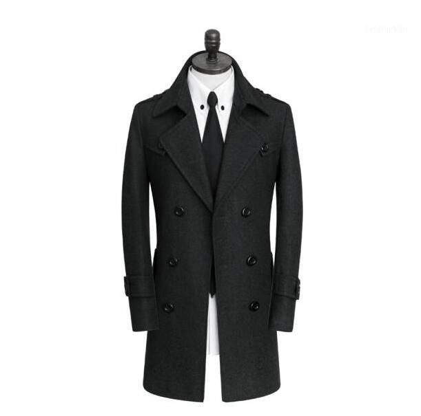 Double-breasted Woolen Coat Men Trench Coats Long Sleeves Overcoat Mens Cashmere Casaco Masculino Inverno Erkek England, Black
Double-breasted Woolen Coat Men Trench Coats Long Sleeves Overcoat Mens Cashmere Casaco Masculino Inverno Erkek England, Black