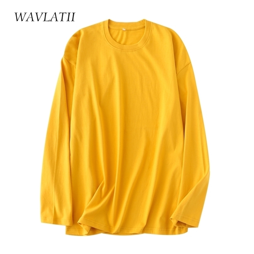 WAVLATII Women Yellow Long Sleeve T shirts Female 100% Cotton Spring Autumn Green Tees Lady Basic Black White Tops WLT2118 220401, Orange
WAVLATII Women Yellow Long Sleeve T shirts Female 100% Cotton Spring Autumn Green Tees Lady Basic Black White Tops WLT2118 220401, Orange