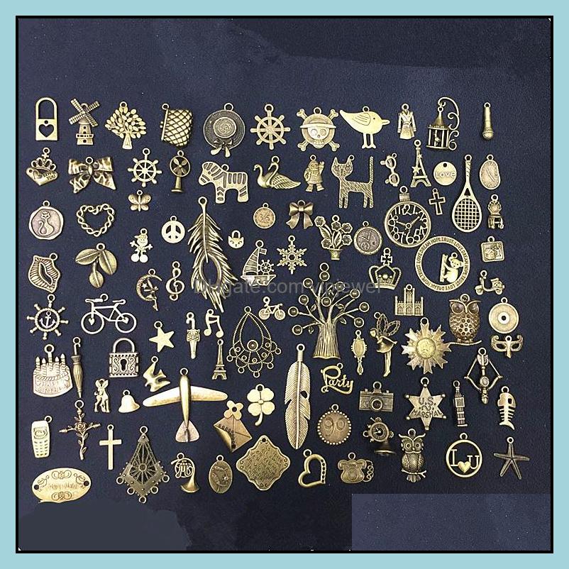 Other Jewelry Findings Components Diy Handmade Materials Antique Small Accessories Wholesale 96 Models Mix Necklace Dhqno