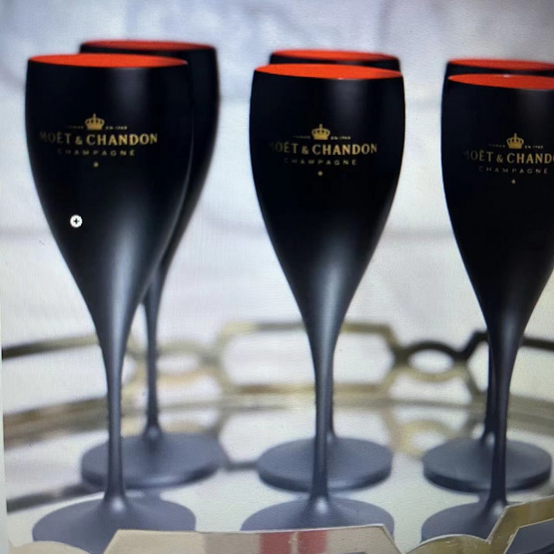 Forst Black Wine Glasses Acrylic Champagne Flutes Wholesale Party Goblet