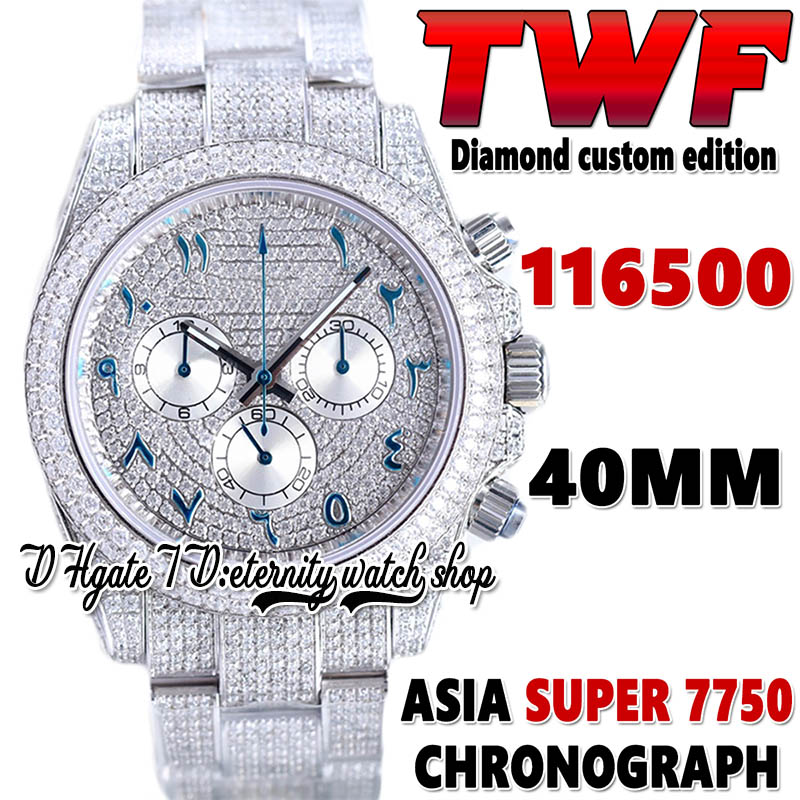 TWF V3 cf116509 ETA 7750 SA7750 Chronograph Automatic Mens Watch jh116595 Diamond Blue Arabic Dial 904L Stainless Case Iced Out Diamonds Bracelet eternity Watches, Watch waterproof cost
TWF V3 cf116509 ETA 7750 SA7750 Chronograph Automatic Mens Watch jh116595 Diamond Blue Arabic Dial 904L Stainless Case Iced Out Diamonds Bracelet eternity Watches, Watch waterproof cost
