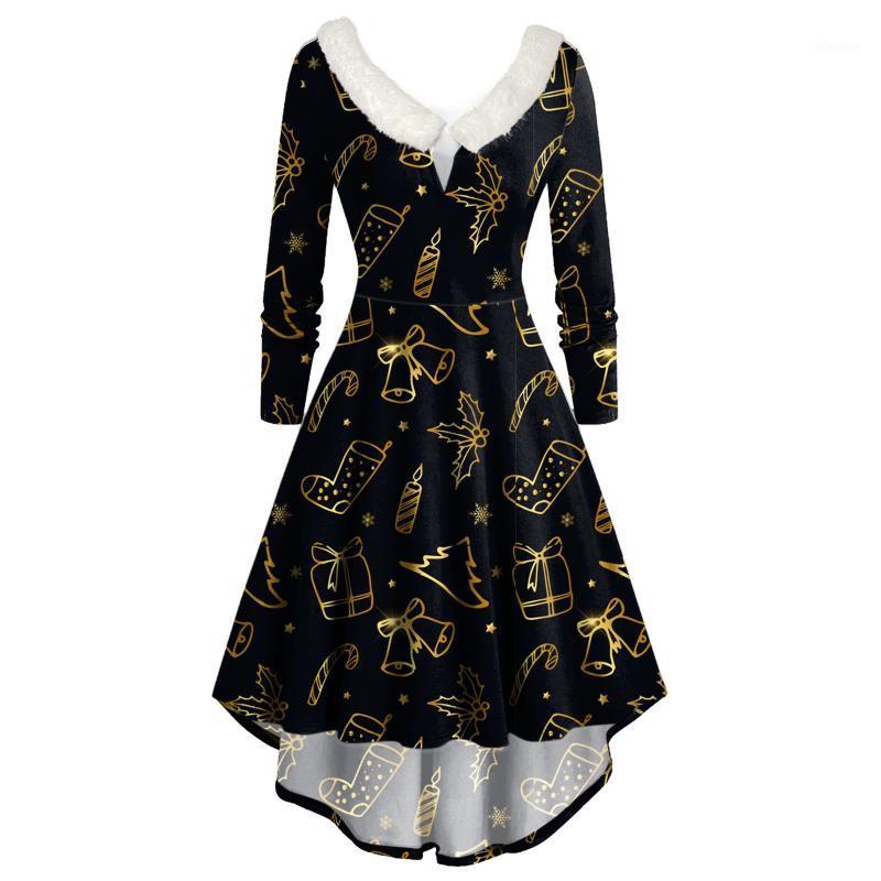 Casual Dresses Christmas Long-sleeved Plush Dress V-neck Red A Line Snowman Fashion Patchwork Xmas Women Party Vestidos, Black
Casual Dresses Christmas Long-sleeved Plush Dress V-neck Red A Line Snowman Fashion Patchwork Xmas Women Party Vestidos, Black