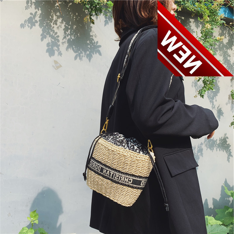 d Home Woven 2022 New Spring and Summer Rattan Bamboo Grass Beach Vegetable Basket Hand Women's Large Capacity Shoulder Bag