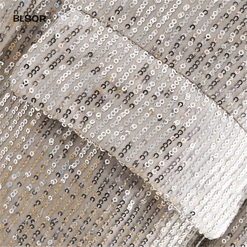 Women Geometric Pattern Sequined Blazer Feminino Shining Pockets Long Sleeve Outerwear Vintage Female Casual Tops 220402