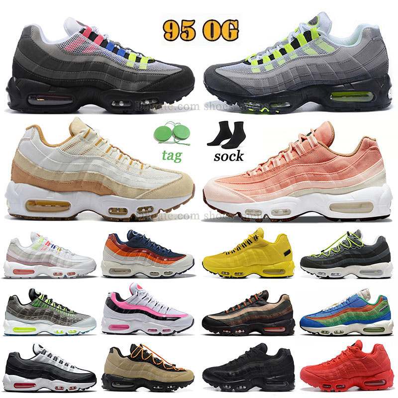 

95 Og Neon 95 Mens Trainer Designer Shoes New Triple Pink Cork Suede Greedy 3.0 Light Smoke Grey Ultra crystal blue light bown sneakers outdoor walking trainers, A28 40-46 champagne