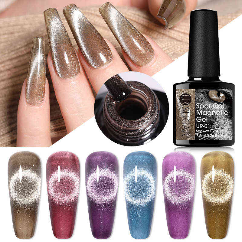 NXY Nail Gel 7 5ml Spar Magnetic Polish Varnishes Set for Manicures Nude Glitter Jelly Color Chameleon Uv Base Top 0328