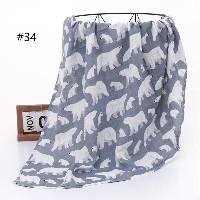 34 styles baby Etamine Swaddling 100% cotton Flower Or Animals Print Blankets Nursery Bedding Newborn Swaddle Bath Towels 120x110cm