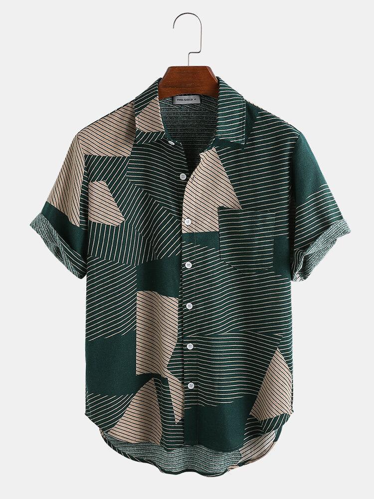 Summer Men's Shirt Casual Breathable Striped Color Block Short Sleeve Fashion Lapel Large Size Camisas Para Hombre Shirts, Black
Summer Men's Shirt Casual Breathable Striped Color Block Short Sleeve Fashion Lapel Large Size Camisas Para Hombre Shirts, Black