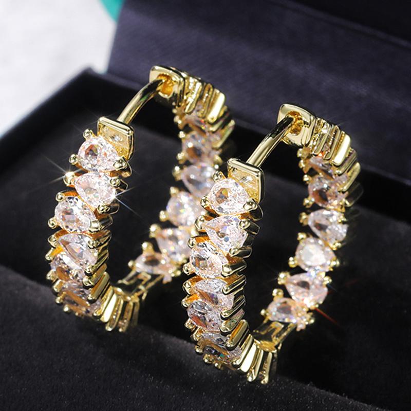Hoop & Huggie Huitan Luxury CZ Earrings Women Wedding Engagement Accessories Water Drop Shape Cubic Zirconia Female Statement JewelryHoop Hu
Hoop & Huggie Huitan Luxury CZ Earrings Women Wedding Engagement Accessories Water Drop Shape Cubic Zirconia Female Statement JewelryHoop Hu