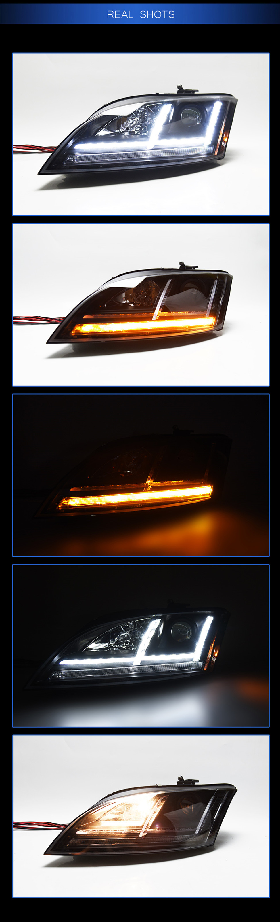 Car Styling Head Lamp For Audi TT Headlights 2006-2012 Headlight LED DRL Signal Lamp Hid Bi Xenon with AFS Auto Accessories
