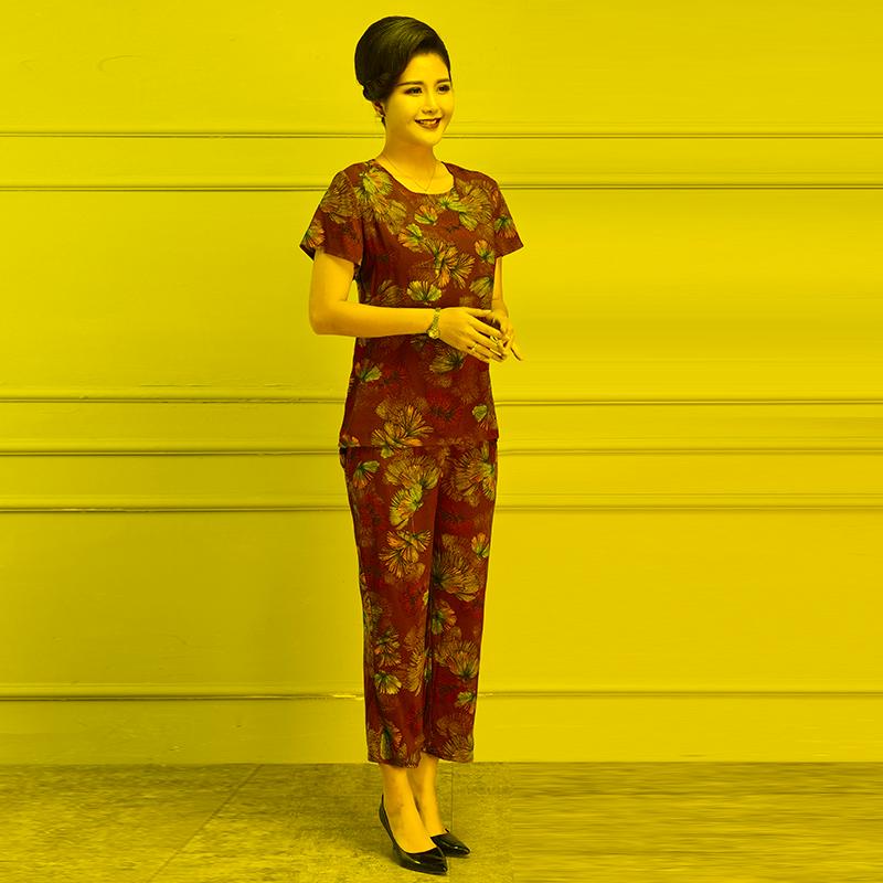 Women's Tracksuits Middle-aged Mother Women 2 Piece Set Loose Print Short-sleeved T-shirt Tops Pants Suits Summer 5XLWomen's
Women's Tracksuits Middle-aged Mother Women 2 Piece Set Loose Print Short-sleeved T-shirt Tops Pants Suits Summer 5XLWomen's