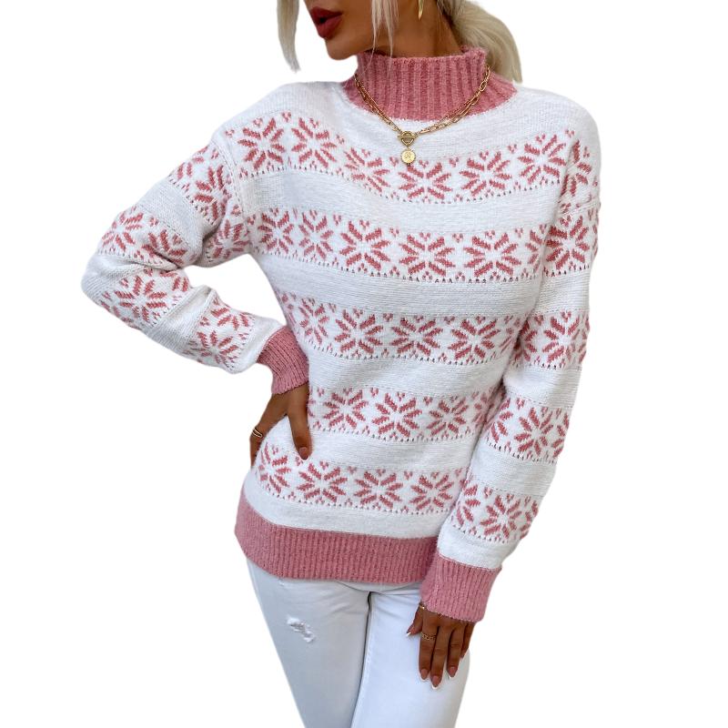 Women' Sweaters Christmas Girls Long Sleeve Knitwear Autumn Ladies Color Matching Snowflake Pattern Half High Collar Sweater Knitted TopsWo, Green
Women' Sweaters Christmas Girls Long Sleeve Knitwear Autumn Ladies Color Matching Snowflake Pattern Half High Collar Sweater Knitted TopsWo, Green