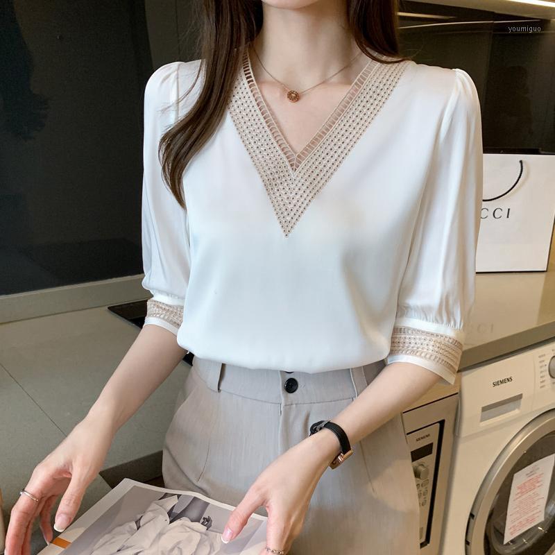 Women' Blouses & Shirts Fashion Temperament Women V-neck White Chiffon Shirt Summer 2022 Simple Short-sleeved
Women' Blouses & Shirts Fashion Temperament Women V-neck White Chiffon Shirt Summer 2022 Simple Short-sleeved