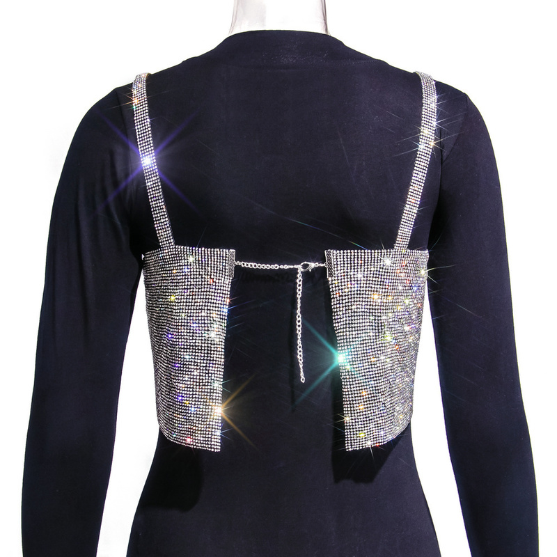 Sexy Halter metal y2k Summer crop top women Night club Party Bralette e girl corset s bustier tank mujer y 220325