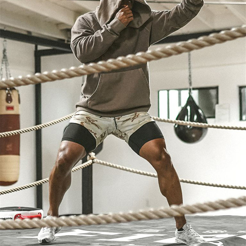 Sport Shorts Men Double deck Jogging Running 2 IN 1 s GYM Fitness Workout Pants Man 220615